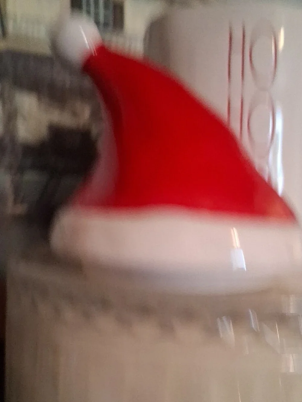 🎄Rae Dunn White Ceramic 'HO HO HO' Mug with Red Santa Hat Lid